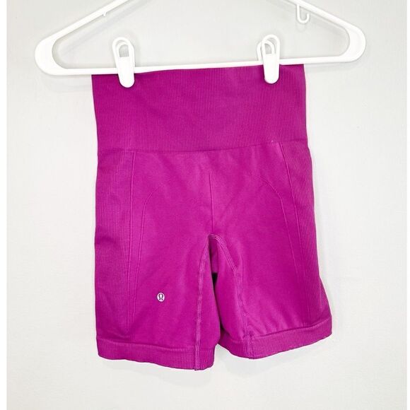 Lululemon sculpt seamless biker shorts magenta pink size 2 - Picture 3 of 3